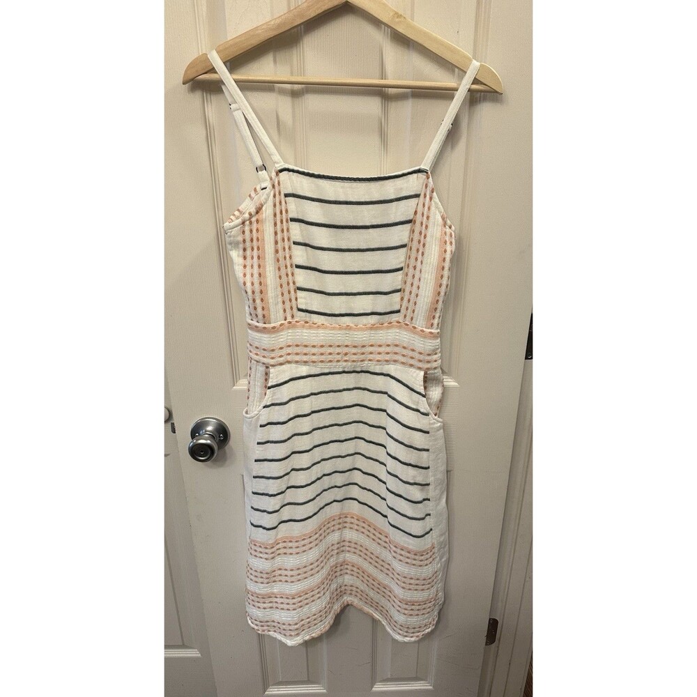 Bob Timberlake 100% Cotton White Boho Sundress Lined‎ with Pockets Size Small